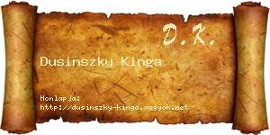 Dusinszky Kinga névjegykártya