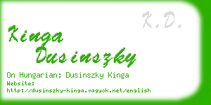 kinga dusinszky business card